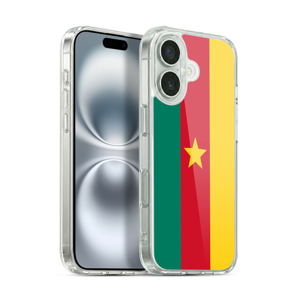 Head Case Designs Football World Flags Cameroon Cameroonian Cameroun Soft Gel Case for Apple iPhone 16 & MagSafe