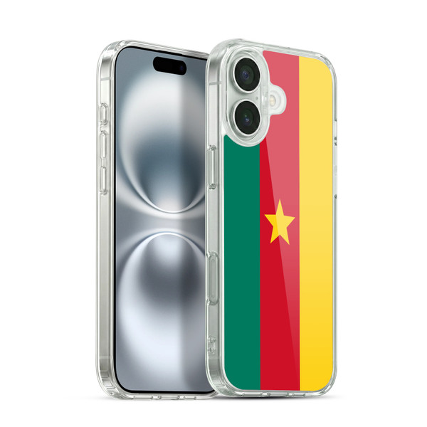 Head Case Designs Football World Flags Cameroon Cameroonian Cameroun Soft Gel Case for Apple iPhone 16 Plus & MagSafe