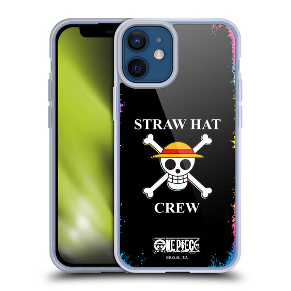 One Piece Graphic Art Colourful Crew Logo Soft Gel Case for Apple iPhone 12 Mini