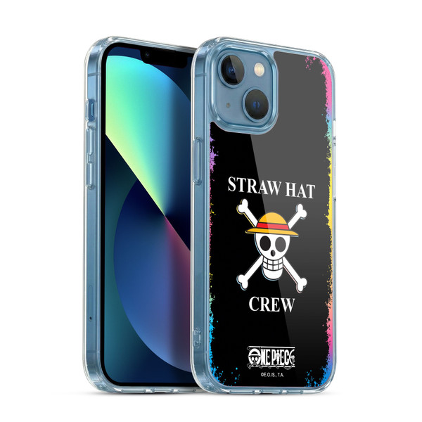 One Piece Graphic Art Colourful Crew Logo Soft Gel Case for Apple iPhone 13 Mini