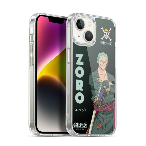 One Piece Graphic Art Roronoa Zoro Soft Gel Case for Apple iPhone 14