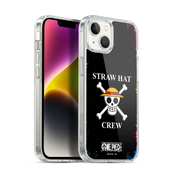 One Piece Graphic Art Colourful Crew Logo Soft Gel Case for Apple iPhone 14 Plus & MagSafe