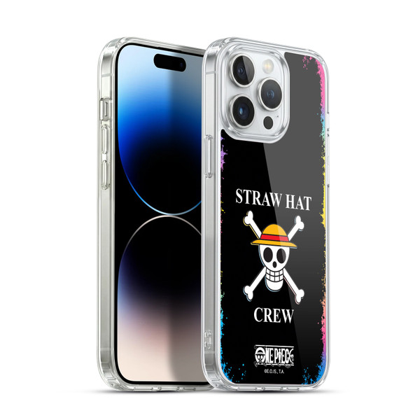 One Piece Graphic Art Colourful Crew Logo Soft Gel Case for Apple iPhone 14 Pro Max
