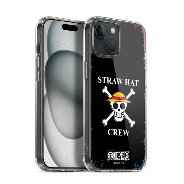 One Piece Graphic Art Colourful Crew Logo Soft Gel Case for Apple iPhone 15 & MagSafe