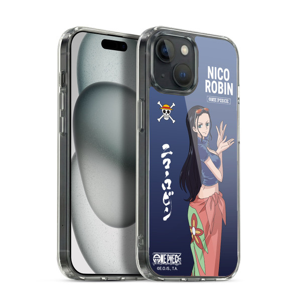 One Piece Graphic Art Nico Robin Soft Gel Case for Apple iPhone 15 & MagSafe