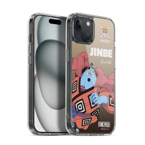 One Piece Graphic Art Jinbe Soft Gel Case for Apple iPhone 15 Plus