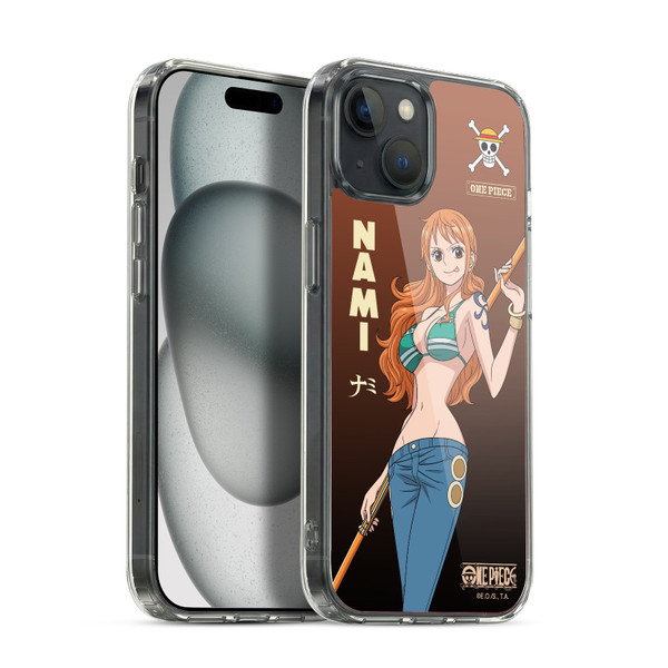 One Piece Graphic Art Nami Soft Gel Case for Apple iPhone 15 Plus