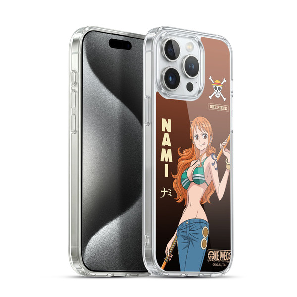 One Piece Graphic Art Nami Soft Gel Case for Apple iPhone 15 Pro Max & MagSafe