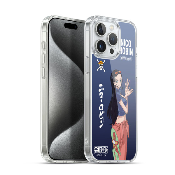One Piece Graphic Art Nico Robin Soft Gel Case for Apple iPhone 15 Pro Max