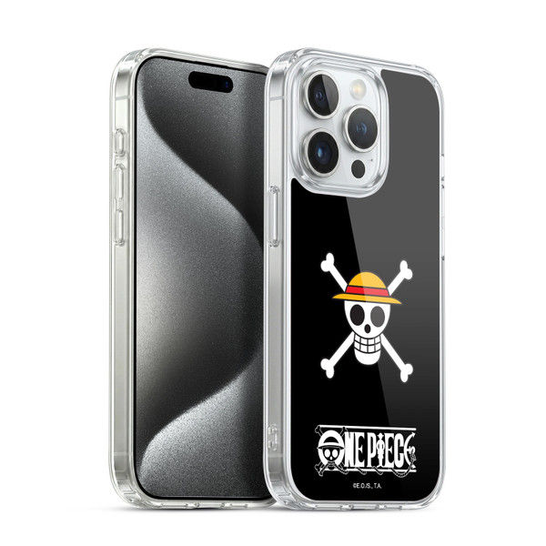One Piece Graphic Art Classic Crew Logo Soft Gel Case for Apple iPhone 15 Pro