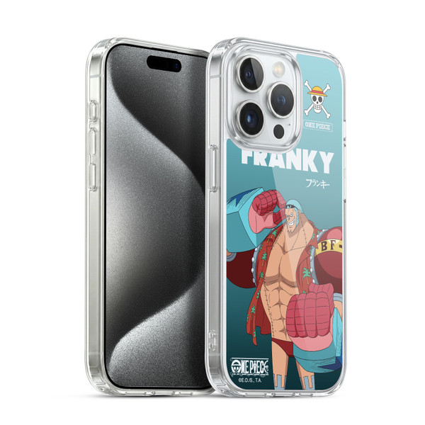 One Piece Graphic Art Franky Soft Gel Case for Apple iPhone 15 Pro