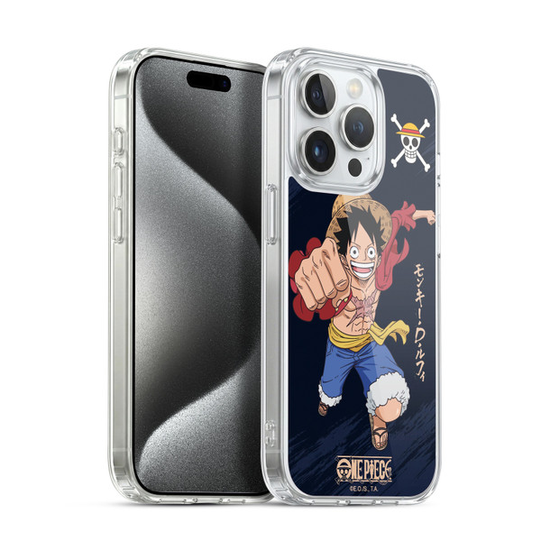 One Piece Graphic Art Luffy Soft Gel Case for Apple iPhone 15 Pro