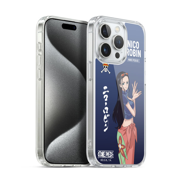 One Piece Graphic Art Nico Robin Soft Gel Case for Apple iPhone 15 Pro