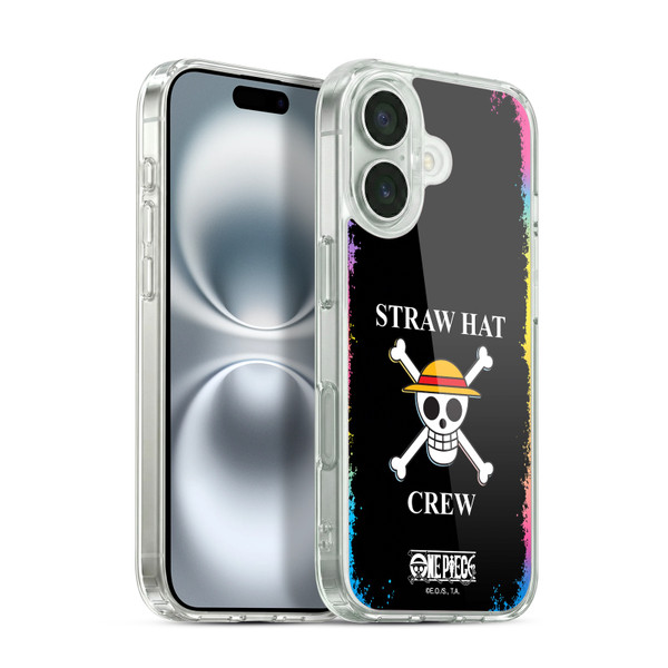 One Piece Graphic Art Colourful Crew Logo Soft Gel Case for Apple iPhone 16