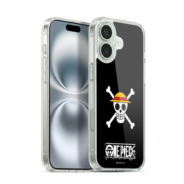 One Piece Graphic Art Classic Crew Logo Soft Gel Case for Apple iPhone 16 Plus