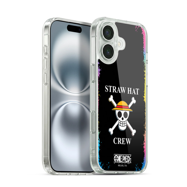 One Piece Graphic Art Colourful Crew Logo Soft Gel Case for Apple iPhone 16 Plus
