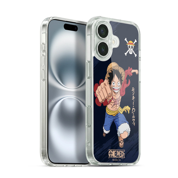 One Piece Graphic Art Luffy Soft Gel Case for Apple iPhone 16 Plus