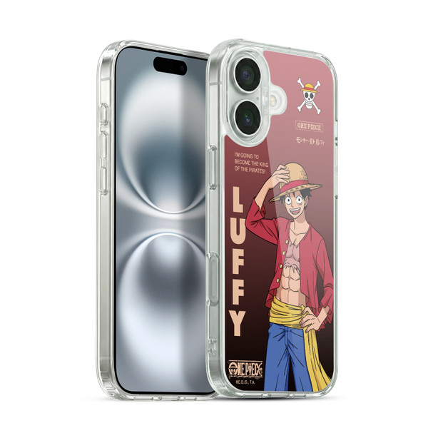 One Piece Graphic Art Monkey D. Luffy Soft Gel Case for Apple iPhone 16 Plus