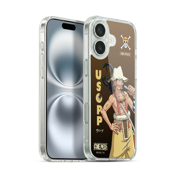 One Piece Graphic Art Usopp Soft Gel Case for Apple iPhone 16 Plus