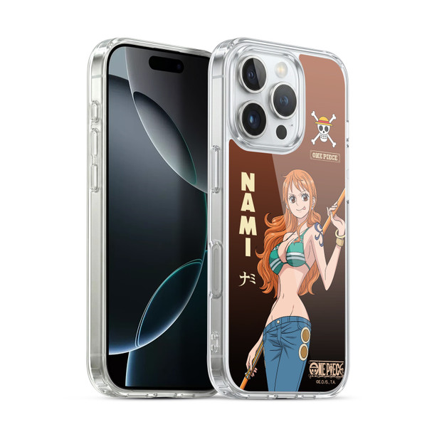 One Piece Graphic Art Nami Soft Gel Case for Apple iPhone 16 Pro