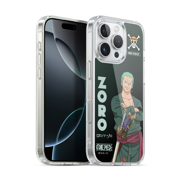 One Piece Graphic Art Roronoa Zoro Soft Gel Case for Apple iPhone 16 Pro & MagSafe