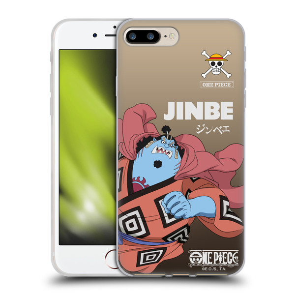One Piece Graphic Art Jinbe Soft Gel Case for Apple iPhone 7 Plus / 8 Plus
