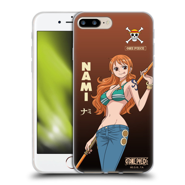 One Piece Graphic Art Nami Soft Gel Case for Apple iPhone 7 Plus / 8 Plus
