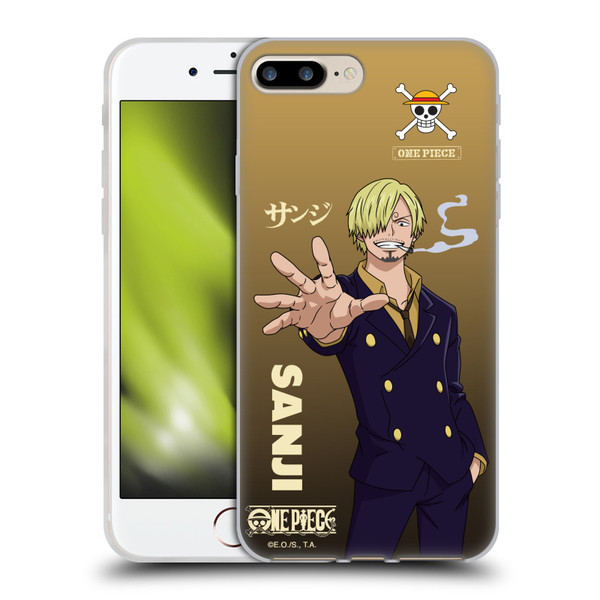 One Piece Graphic Art Sanji Soft Gel Case for Apple iPhone 7 Plus / 8 Plus