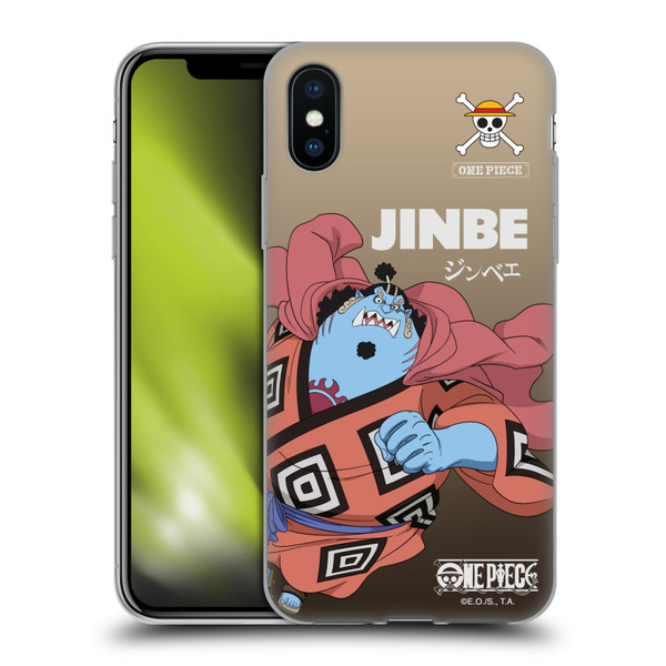 One Piece Graphic Art Jinbe Soft Gel Case for Apple iPhone X / iPhone XS