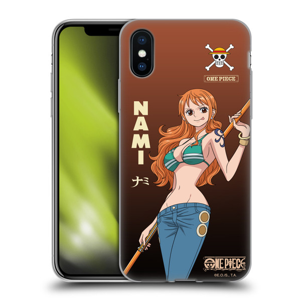 One Piece Graphic Art Nami Soft Gel Case for Apple iPhone X / iPhone XS
