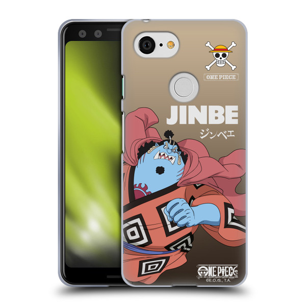 One Piece Graphic Art Jinbe Soft Gel Case for Google Pixel 3