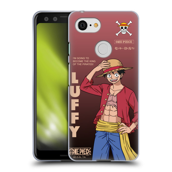 One Piece Graphic Art Monkey D. Luffy Soft Gel Case for Google Pixel 3