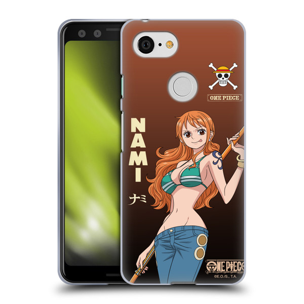 One Piece Graphic Art Nami Soft Gel Case for Google Pixel 3