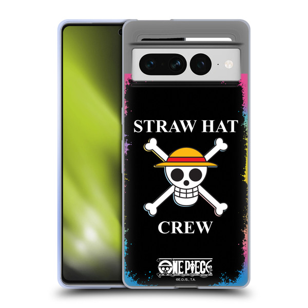 One Piece Graphic Art Colourful Crew Logo Soft Gel Case for Google Pixel 7 Pro