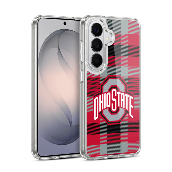 Ohio State University Logo Plaid Soft Gel Case for Samsung Galaxy S26 Plus