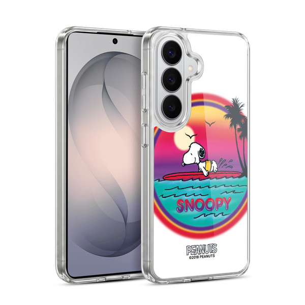 Peanuts Snoopy Boardwalk Airbrush Beach Surf Soft Gel Case for Samsung Galaxy S26 Plus