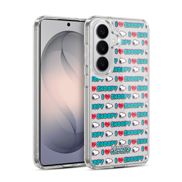 Peanuts Snoopy Boardwalk Airbrush I Love Pattern Soft Gel Case for Samsung Galaxy S26 Plus