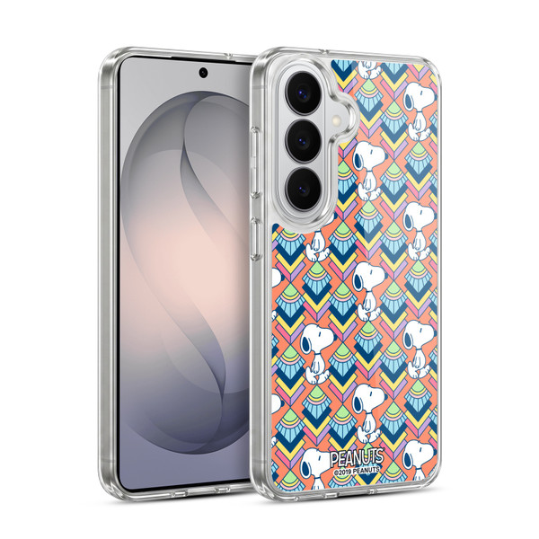 Peanuts Snoopy Deco Dreams Orange Pattern Soft Gel Case for Samsung Galaxy S26 Plus