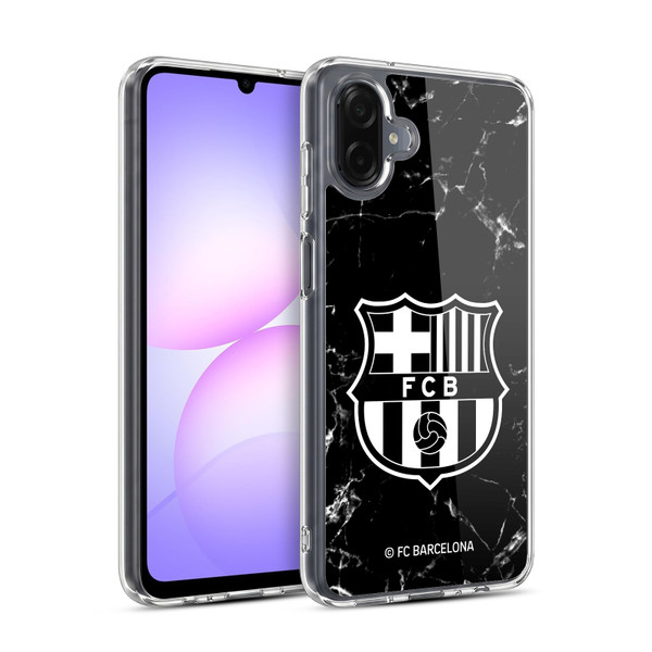 FC Barcelona Crest Patterns Black Marble Soft Gel Case for Samsung Galaxy A07 4G