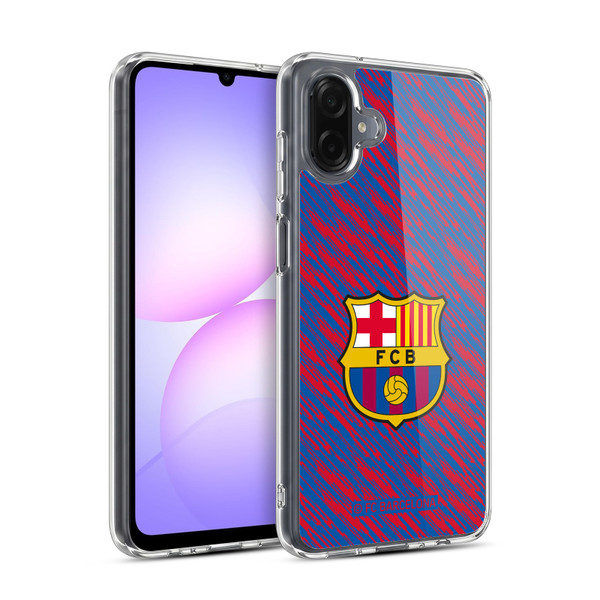FC Barcelona Crest Patterns Glitch Soft Gel Case for Samsung Galaxy A07 4G