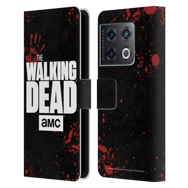 AMC The Walking Dead Logo Black Leather Book Wallet Case Cover For OnePlus 10 Pro