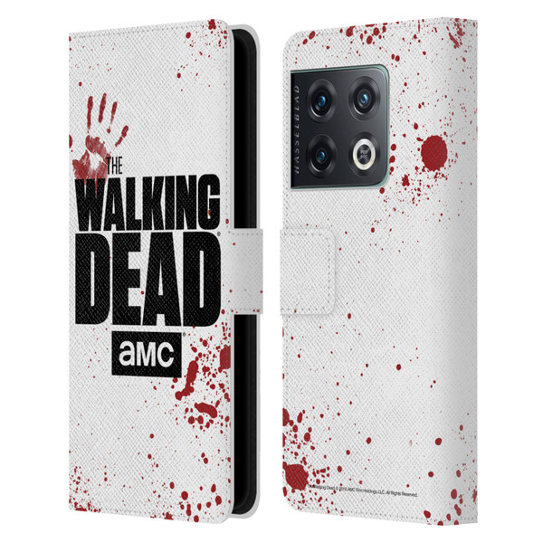 AMC The Walking Dead Logo White Leather Book Wallet Case Cover For OnePlus 10 Pro