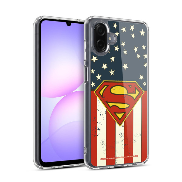 Superman DC Comics Logos U.S. Flag Soft Gel Case for Samsung Galaxy A07 4G