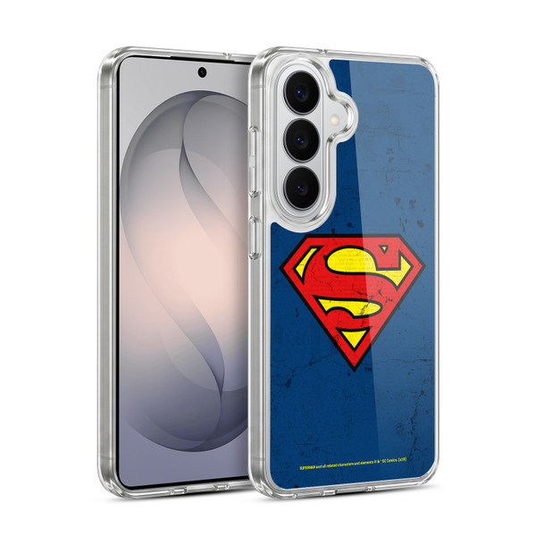 Superman DC Comics Logos Distressed Look Soft Gel Case for Samsung Galaxy S26