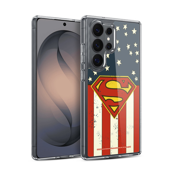 Superman DC Comics Logos U.S. Flag Soft Gel Case for Samsung Galaxy S26 Ultra