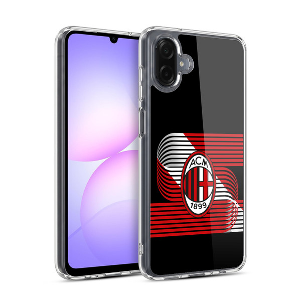 AC Milan Crest Patterns Diagonal Soft Gel Case for Samsung Galaxy A07 4G