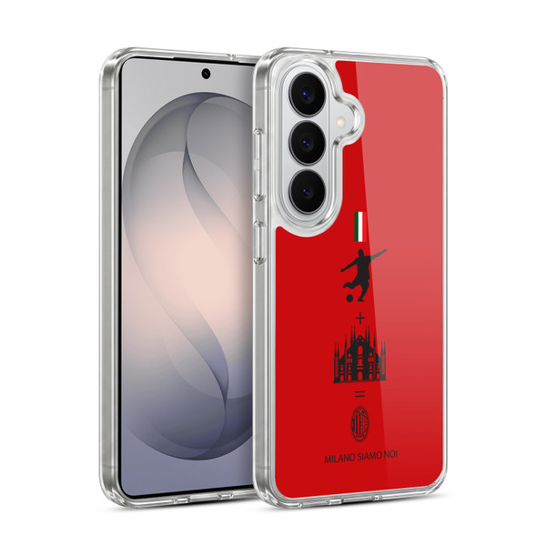 AC Milan Crest Patterns Red Soft Gel Case for Samsung Galaxy S26 Plus