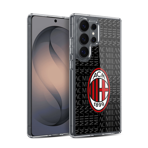 AC Milan Crest Patterns Red And Grey Soft Gel Case for Samsung Galaxy S26 Ultra