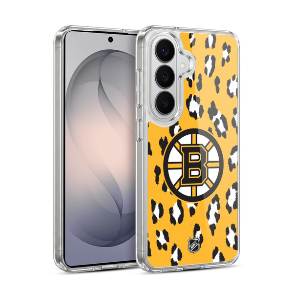 NHL Boston Bruins Leopard Pattern Soft Gel Case for Samsung Galaxy S26 Plus