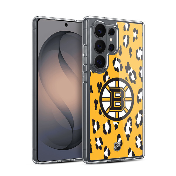 NHL Boston Bruins Leopard Pattern Soft Gel Case for Samsung Galaxy S26 Ultra